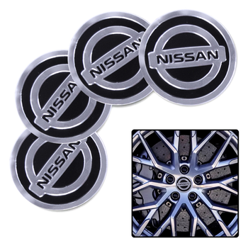 Наклейка на ковпаки NISSAN 60мм чорна (4шт) Клейкі