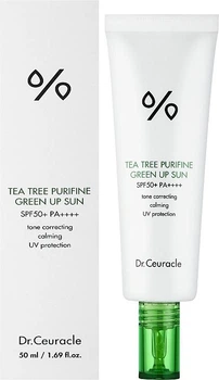 Крем солнцезащитный для лица с экстрактом чайного дерева Dr.Ceuracle Tea Tree Purifine Green Up Sun SPF 50+ PA++++ 50 ml