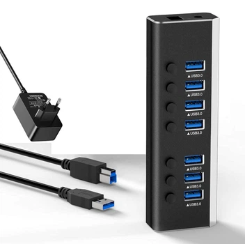 USB хаб RSHTECH RSH-A37S USB 3.0 7 портів з блоком живлення hub концентратор