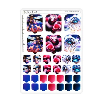 Пленка для педикюра RichColoR Nail Wraps 007 Стрекоза. змея и жук