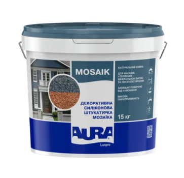 Штукатурка декоративная мозаика акриловая матовая Aura Luxpro Mosaik М10 (зерно 1мм) S143 15 кг