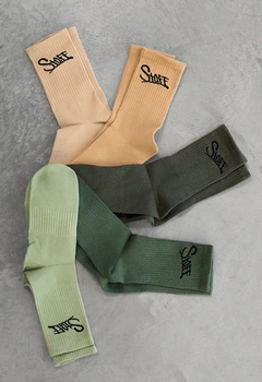Носки Мужские Зеленые Оранжевые С Принтом Стаф Базовые Staff Beige & Green (пять Пар) (р.43-46) Универсальный (347252)
