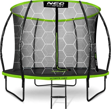 Батут Neo Sport NS-08C221 с внутренней сеткой 8 футов 2.52 м черно‑зеленый (5903890612771)