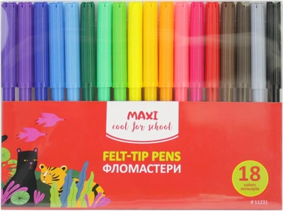 Фломастеры Maxi Animal world 18 цветов (MX11231)