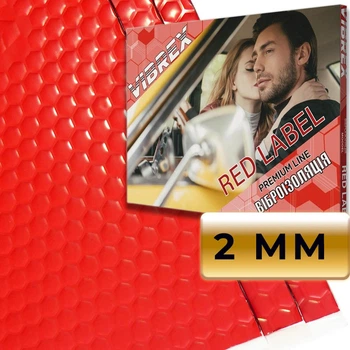Віброізоляція преміум класу Vibrex Red Label 2*500*700 (шумоізоляція, шумка, знешумка, шумовіброізоляція автомобіля)