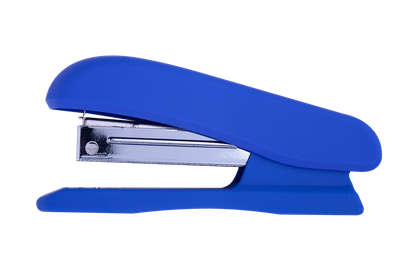 Степлер пластиковий RUBBER TOUCH, 20арк, (скоби №24; 26), 127х54х33мм, синій, BM.4202-02