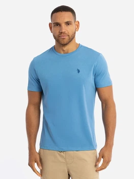 Футболка бавовняна довга чоловіча U.S. Polo Assn 113904-0400A(OCEANSIDE BLUE) XL Блакитна (786662043301)