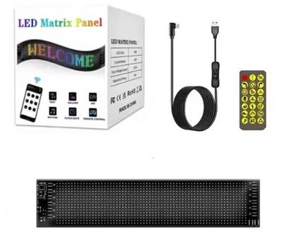 Гибкая LED панель экран на стекло 92*374 мм USB Глаза, что светятся, анимация, текст, картинка (80881)