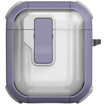 Протиударний захисний чохол Locking Button кейс для навушників Airpods 1/ Airpods 2 Light Purple