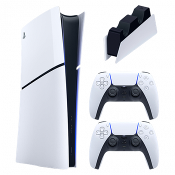 Набір Консоль Sony PlayStation 5 Slim Digital Edition 1TB White + Геймпад Бездротовий DualSense + Зарядний Пристрій Дротовий DualSense