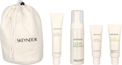 Zestaw do pielęgnacji twarzy Skeyndor Clear Balance do skóry tłustej Pianka oczyszczająca Pure 150 ml + Tonik Pore Normalising Factor 75 ml + Serum Pore Refining Repair 50 ml + Żel Pure Defense z SPF 15 50 ml (8436542360142)