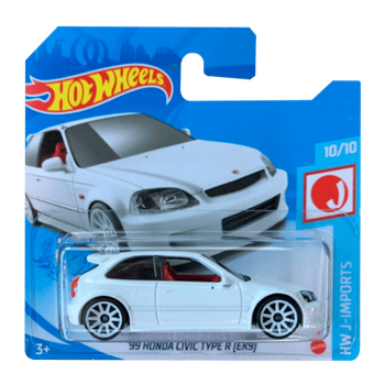 Машинка Базовая Hot Wheels '99 Honda Civic Type R (EK9) GRX62 J-Imports White 1шт
