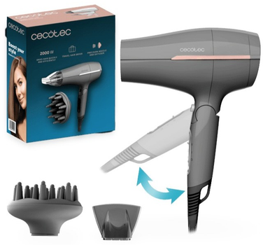 Suszarka do włosów Cecotec IoniCare Power&Go Heaven Grey (8435782188196)