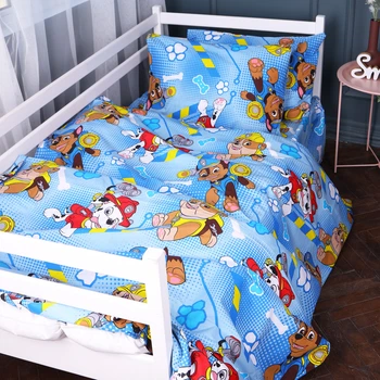 Комплект постельного белья в кроватку детский MirSon 110х140 см 17-0780 Paw Patrol blue Бязь (2200011258430)