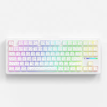 Механічна бездротова (Bluetooth + 2,4G) клавіатура Attack SHARK M87 Pro V2, GASKET, RGB, Win/Mac OS, УКР/АНГЛ, White (M87PROV2W)