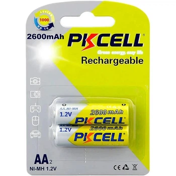 Акумулятори PKCELL NiMH AA 2600 мАг 1.2В нікель-металогідрид АА пальчик 2 шт в упаковці блістер Ni MH