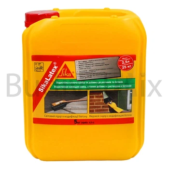 Добавка для бетону Sika SikaLatex для зчеплення тонкошарових стяжок гідрофобна 5 кг