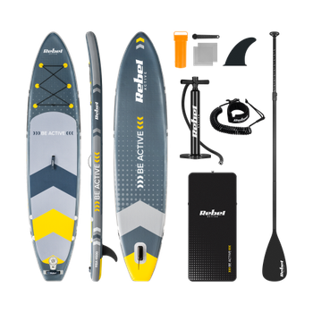 Надувна SUP-дошка REBEL ACTIVE RBA-4500 сірого кольору