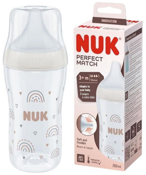 Butelka do karmienia Nuk Perfect Match 3+ m Przezroczysta 260 ml (4008600434245)
