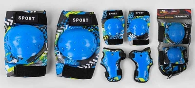 Спорядження захисне TK Sport C 44532 (налокітники, наколінники, на зап'ястя, 2 кольори) (Синій)