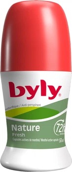 Шариковый дезодорант Byly Organic Fresh Nature Органическая защита 72 часа С мятой и зеленым чаем 50 мл (8411104003200)