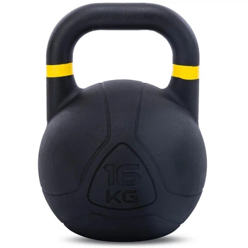 Гиря цельная соревновательная чугунная окрашенная LiveUp Competition Kettlebell 8044-16 вес 16кг