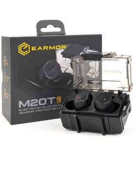 Тактичні активні навушники беруші EARMOR M20T Pro з Bluetooth - NRR30 на військову каску шолом чорні