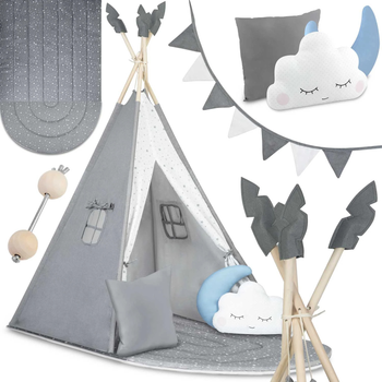 Namiot tipi dla dzieci Nukido NK-406 szary (5903890616694)