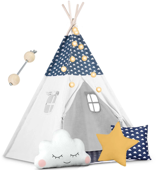 Namiot tipi dla dzieci Nukido z lampką granatowy (5903890609771)