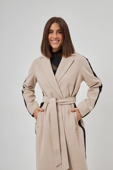 Пальто класика мідаксі з лампасом Wear me XL Бежевий (13_24_65_9782)
