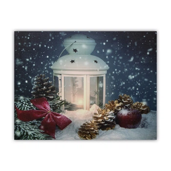 Светящаяся картина - ночник со светящейся свечкой, 1&nbsp;LЕD лампа, 30*40*1,8 см (940027)