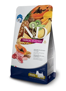 Сухий низькозерновий корм Farmina N&D TROPICAL SELECTION для дорослих собак дрібних порід з ягням та тропічними фруктами, 5 кг