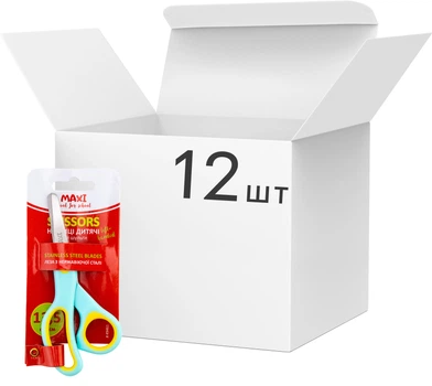 Упаковка ножниц детских Maxi для левши 13.5 см Голубые x 12 шт (MX49461_12)