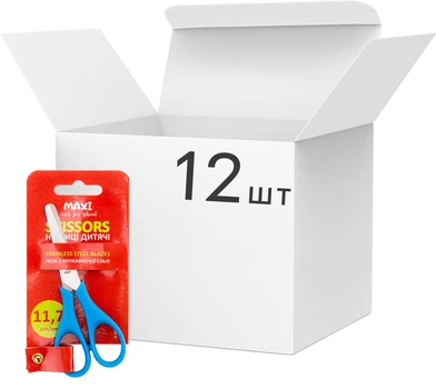 Упаковка ножниц детских Maxi 11.7 см Голубые x 12 шт (MX49464_12)