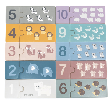 Drewniane puzzle - dopasowanka Viga PolarB Liczby 44071 (6971608440717)