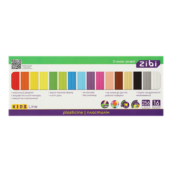 Пластилін 16 кольорів ZB.6275 256 г, KIDS Line