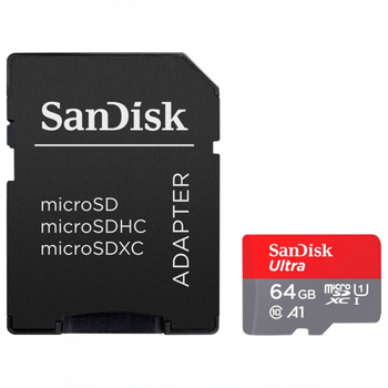 Карта памяти SANDISK MICRO SDXC 64GB UHS-I W/A SDSQUAB-064G-GN6MA