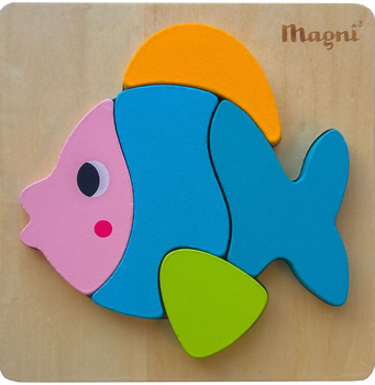 Drewniane puzzle Magni Ryba 5 elementów (5707594038673)