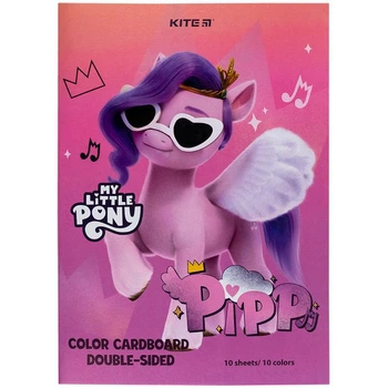 Картон кольоровий двосторонній Kite My Little Pony А4 (10арк/10кол) (LP24-255)