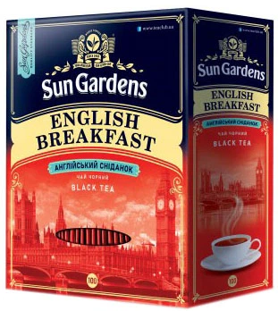 Чай черный пакетированный Sun Gardens English Breakfast 100 пакетиков х 2 г (4820082708085)