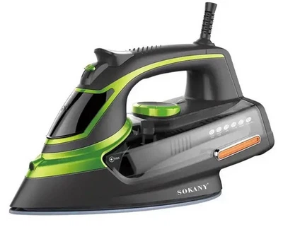 Гладильный утюг Sokany SK-11015 с керамическим покрытием подошвы 2400Вт Зеленый с черным