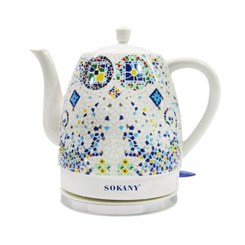 Белый электрический чайник Sokany 1,5 литра.SK-09008