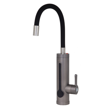 Проточный водонагреватель WEZER SDR-G8TR-Grey для кухни, гибкий излив, датчик темп., термопредохран., 3,3 кВт,