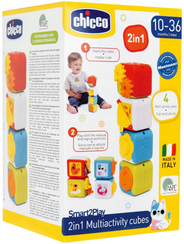 Zabawka edukacyjna 2 w 1 Chicco Multisensoryczne kostki Montessori (8058664171460)
