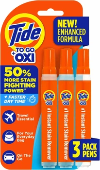 Упаковка средств для выведения пятен, карандашей Tide To Go + Oxi 3 шт по 10 мл