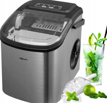 Льодогенератор HEVA HIX 12 кг/24 рік 160W генератор льоду з лопаткою та кошиком для льоду