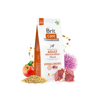 Сухой гипоаллергенный корм для собак средних пород Brit Care Dog Hypoallergenic Adult Medium Breed, с ягненком, 12 кг (8595602559015)
