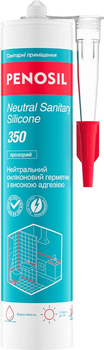Нейтральный силиконовый герметик с высокой адгезией Penosil Neutral Sanitary Silicone 350 Transparent 310 мл UA Прозрачный (H4965)
