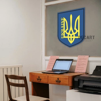 Герб Украины Трезуб многослойный объемный на стену от Decart "Ukraine" 30х23 см