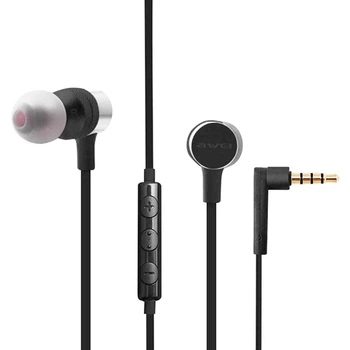 Дротові навушники-вкладиші Awei ES-20TY Hi-Fi Stereo Із мікрофоном Black